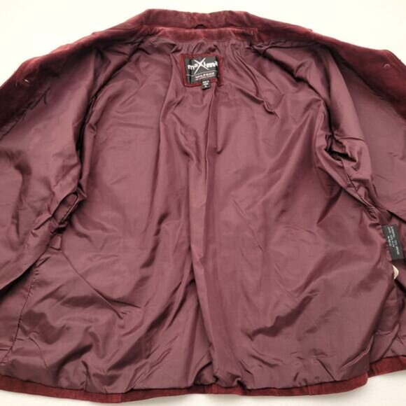 Wilsons Leather Maxima Jacket Women's XL Maroon Suede Lined Vintage 90s Y2K - Picture 3 of 16